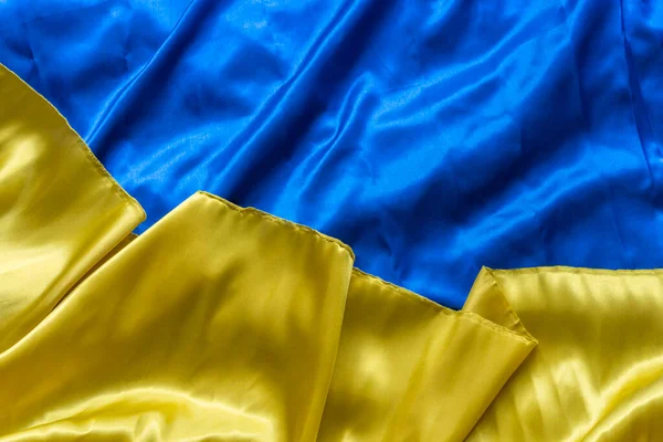 Tejidos Satén Colores Que Simulan Bandera Ucraniana —  Fotos de Stock