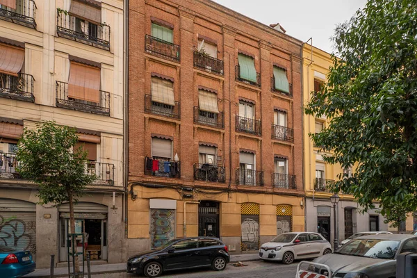 Facades Old Houses Center Madrid — Stock Photo, Image