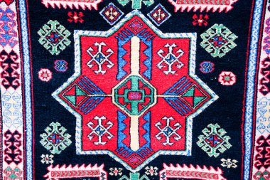 Klasik Azerbaycan, Türk Doğu halısı el yapımı, arka plan.