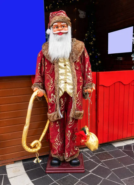 Retrato Papai Noel Com Presentes Para Árvores Natal Brinquedos — Fotografia de Stock