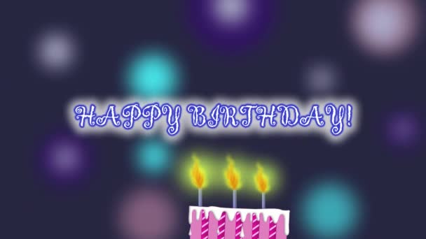 生日快乐 用蛋糕和蜡烛祝贺你 — 图库视频影像