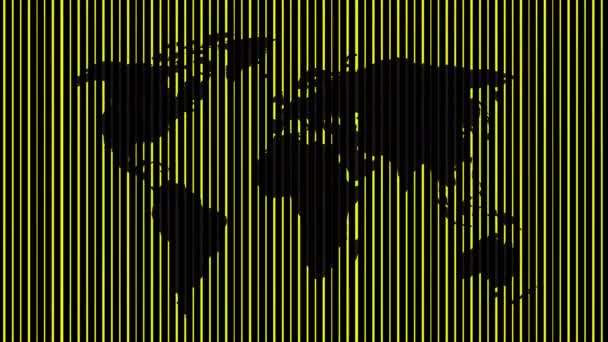 Mapa Mundo Animado Fundo Preto — Vídeo de Stock