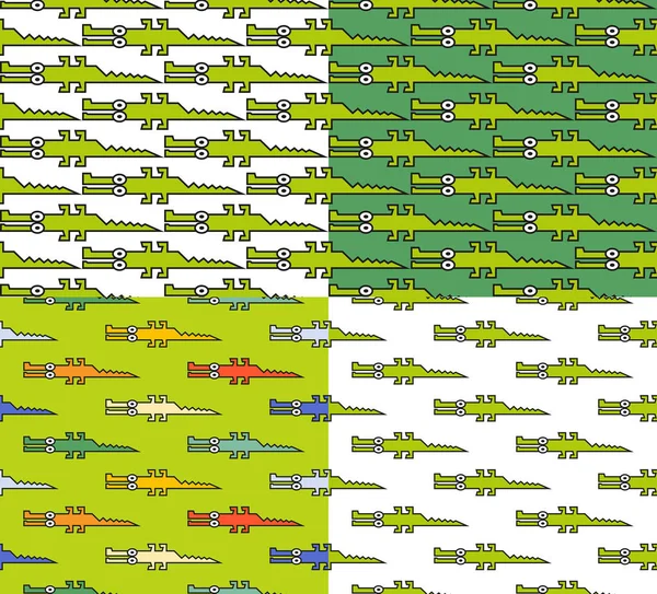 Kusursuz timsah deseni. Timsahlarla vektör arkaplanı.