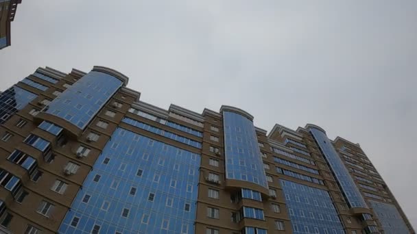 Фасад Высотного Здания Стекла Кирпича — стоковое видео