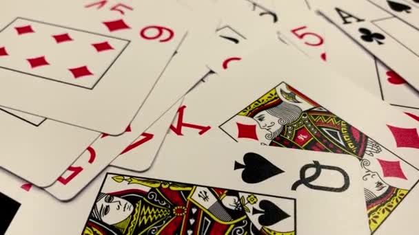 Playing Cards Poker Deck Various Games Joker — стоковое видео