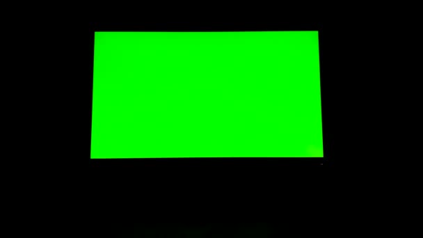 Chroma Key Electronic Devices Phone Monitor Green Screen Hand Scrolling — Αρχείο Βίντεο