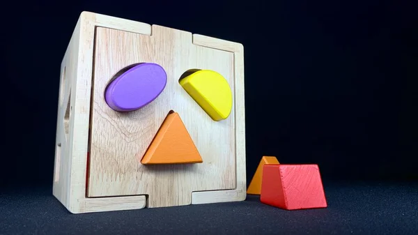 Fejlesztése Színes Játékok Intelligencia Kisgyermekek Számára Formák Jelek Betű Memorizálás — Stock Fotó