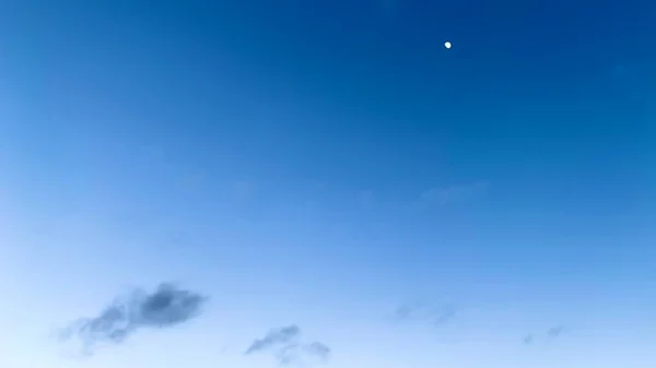 Früher Sonnenuntergang Bei Kaltem Wetter Winterblauer Himmel Mit Leblosen Bäumen — Stockfoto