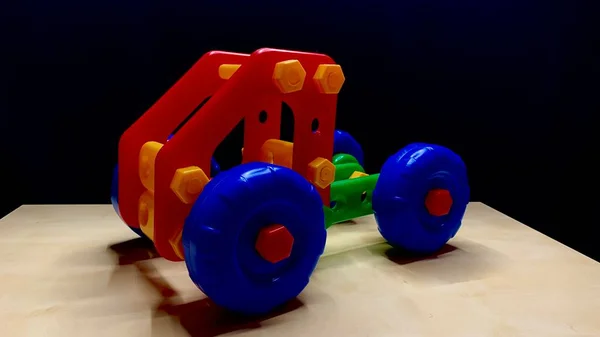 Gran Conjunto Construcción Plástico Colores Brillantes Para Desarrollo Los Niños — Foto de Stock