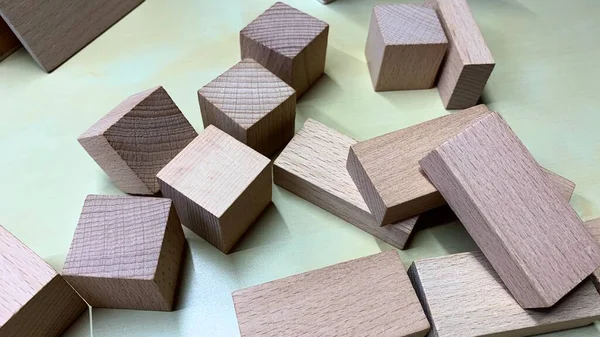 Juego Educativo Para Niños Hecho Madera Natural Para Enseñar Formas — Foto de Stock