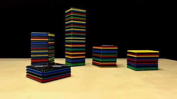 Constructor Magnético Multicolor Para Niños Forma Formas Geométricas Desarrollo Los — Foto de Stock