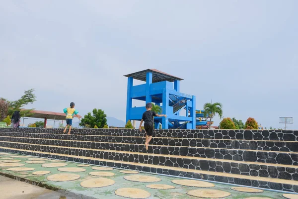 Lampung Indonesia Febrero 2022 Vista Del Edificio Paseo Auge Del — Foto de Stock