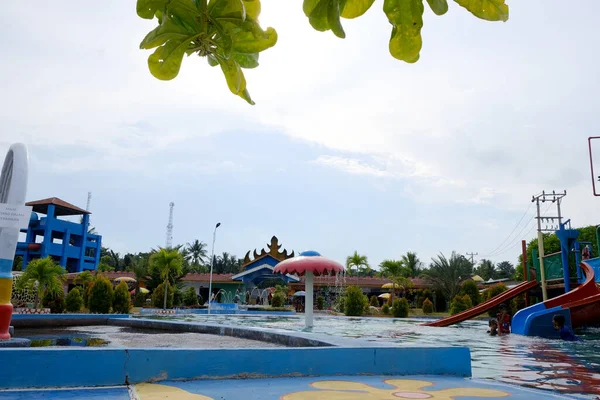 Lampung Indonésie Février 2022 Vue Bâtiment Sur Boom Eau Lampung — Photo