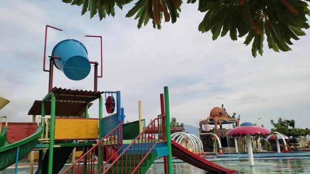 Lampung Indonesien 2202 Kinderspielplatz Wasserpark Lampung Indonesia — Stockvideo