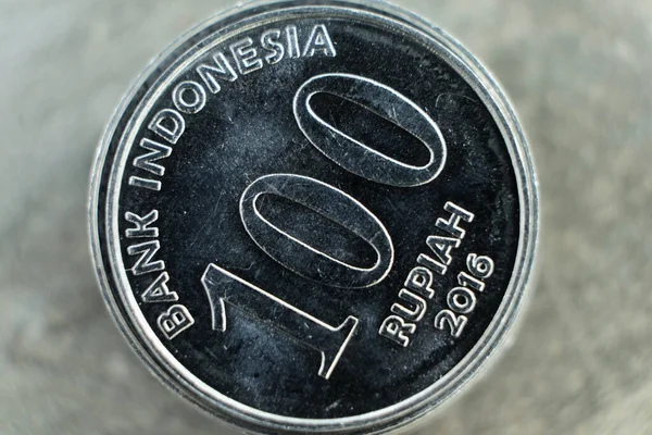Närbild Indonesiska Rupiah Mynt — Stockfoto