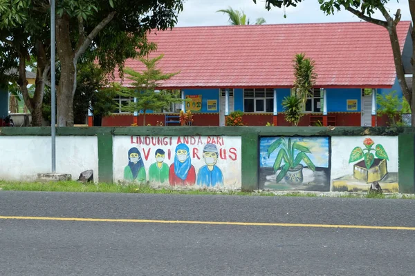 Lampung Indonesia Marzo 2022 Mural Los Niños Nación Que Representa — Foto de Stock