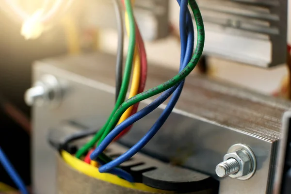 Makro Kabel Światłowodowy Koncepcja Technika Elektronicznego — Zdjęcie stockowe