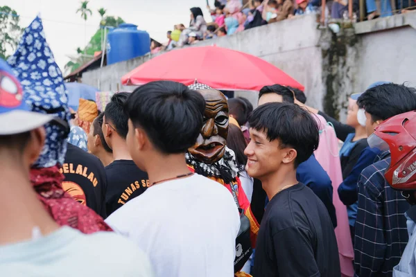 Lampung Indonesia May 2022 Tradition Sekura Party Face Covering Made — Stock Fotó