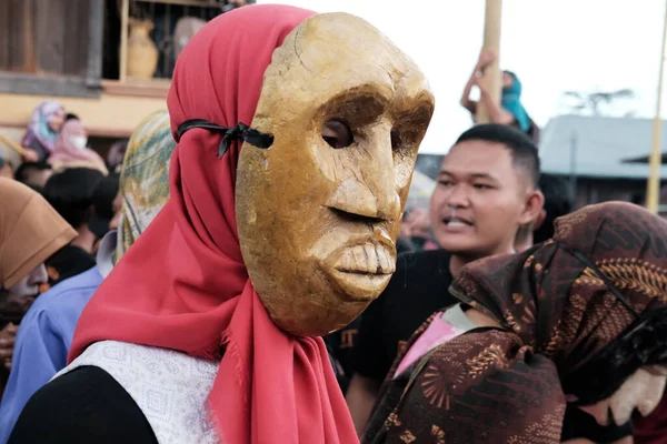 Lampung Indonesia May 2022 Tradition Sekura Party Face Covering Made — Foto de Stock