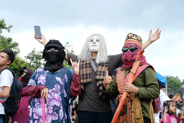 Lampung Indonesia May 2022 Tradition Sekura Party Face Covering Made —  Fotos de Stock