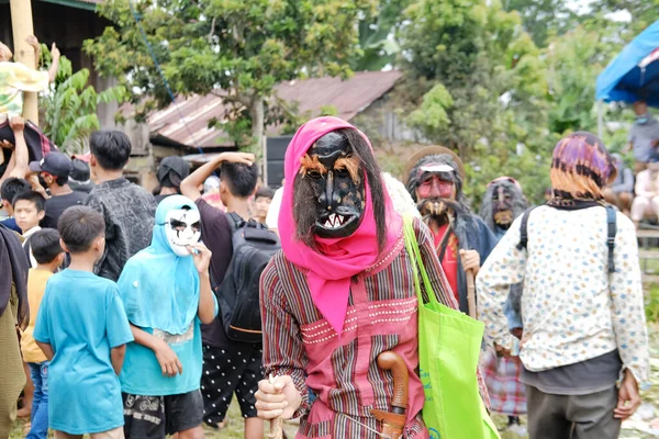 Lampung Indonesia May 2022 Tradition Sekura Party Face Covering Made — Stock Fotó