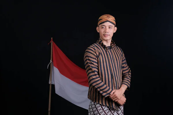 Men Wearing Traditional Javanese Batik Clothes Show Richness Javanese Culture — Stockfoto