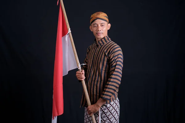 Men Wearing Traditional Javanese Batik Clothes Show Richness Javanese Culture — стокове фото