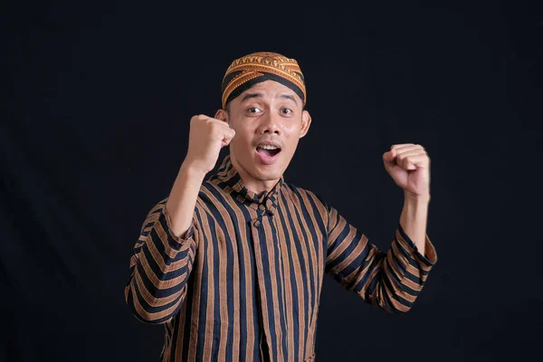 Men Wearing Traditional Javanese Batik Clothes Show Richness Javanese Culture — Stok Foto
