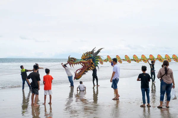 Lampung Indonesia Septiembre 2022 Festival Cometas Tradicionales Competición Creativa Cometas — Foto de Stock