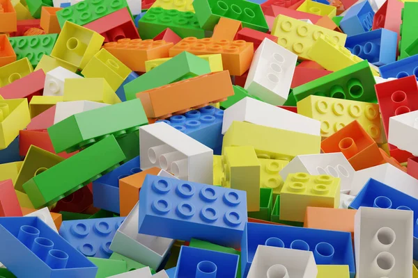 Colorful Toy Bricks Background Illustration — Stock Photo, Image