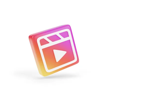 Buenos Aires, Arjantin - 8 Mart 2022: Instagram beyaz arka planda izole edilmiş logo makaraları. 3d illüstrasyon.