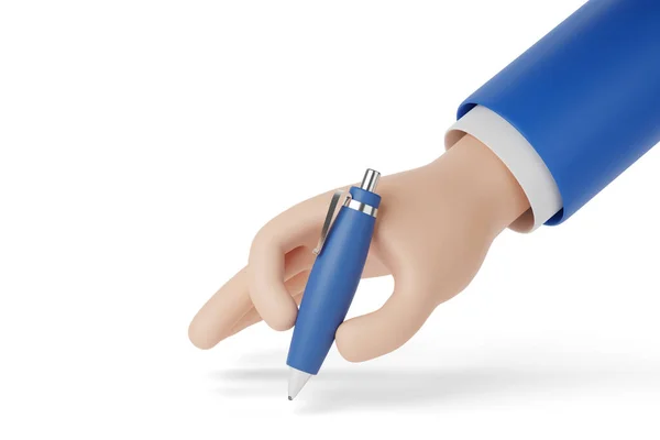 Мультяшна Рука Ручкою Ізольована Білому Тлі Ілюстрація — стокове фото
