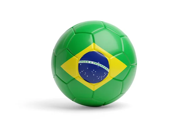 Футбольный Мяч Цветами Бразильского Флага Иллюстрация — стоковое фото