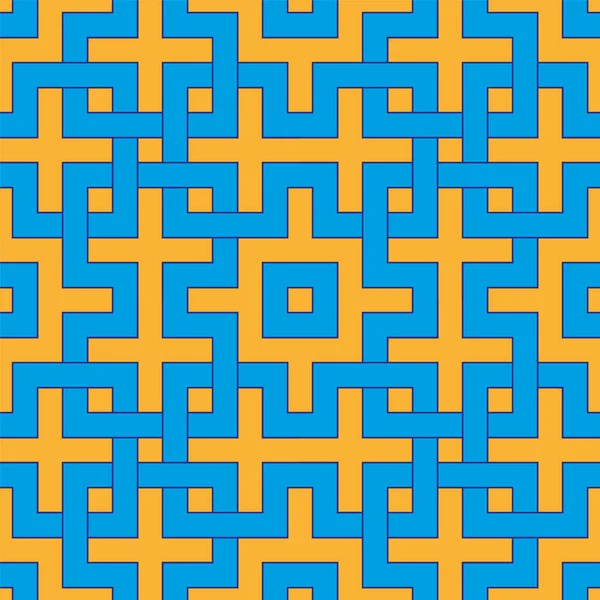 Interlocking Figure Seamless Pattern Geometric Style Tapestry Textile Print — Vector de stock