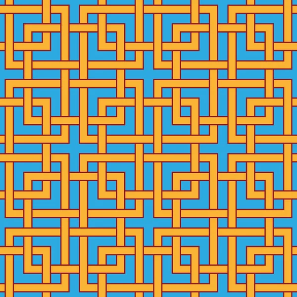 Birbirine Kenetlenmiş Kare Pürüzsüz Desen Geometrik Biçim Duvar Halısı Tekstil — Stok Vektör