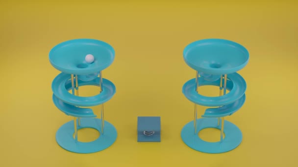 Des Balles Roulent Sur Toboggan Curieusement Satisfaisant Looping Animation — Video