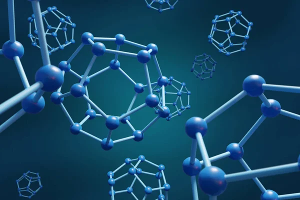 Молекулы Форме Додекаэдра Иллюстрация — стоковое фото