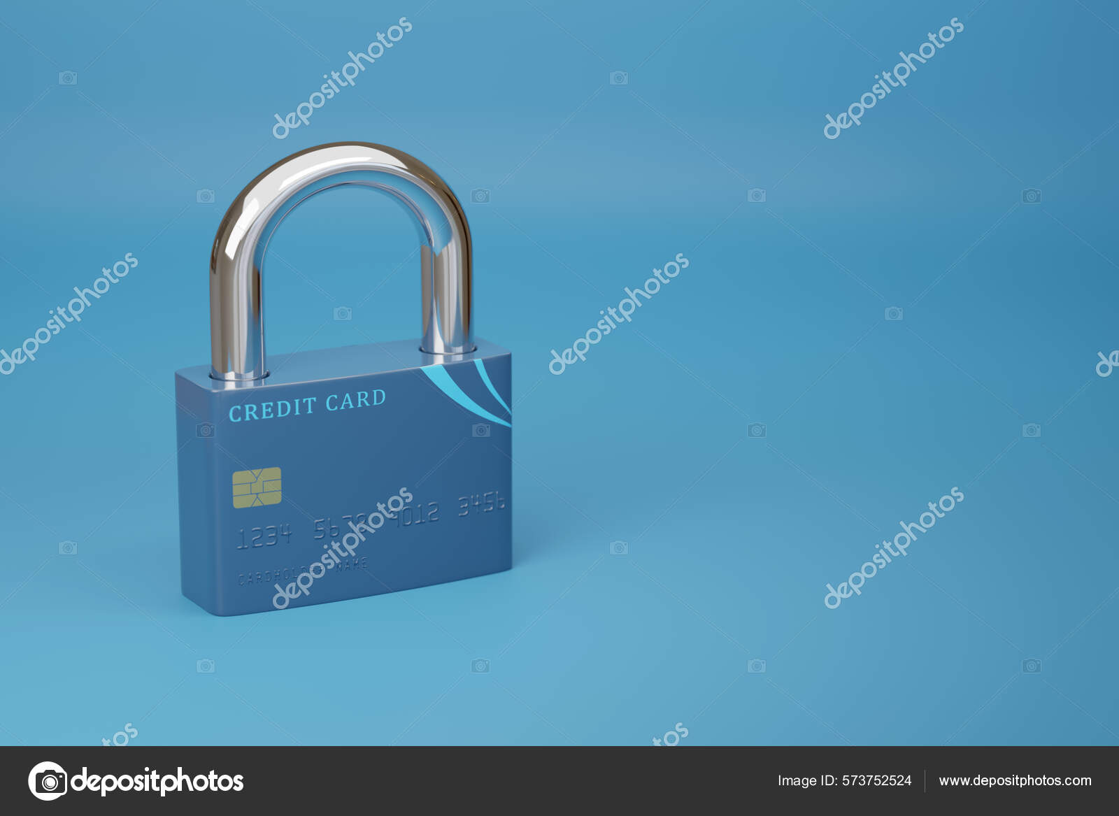 Кредитная Карта Форме Замка Копировальным Местом Концепция.
