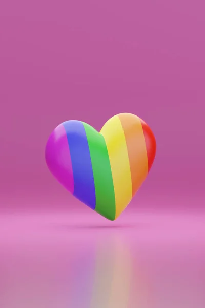 Corazón Con Los Colores Bandera Del Arco Iris Sobre Fondo — Foto de Stock