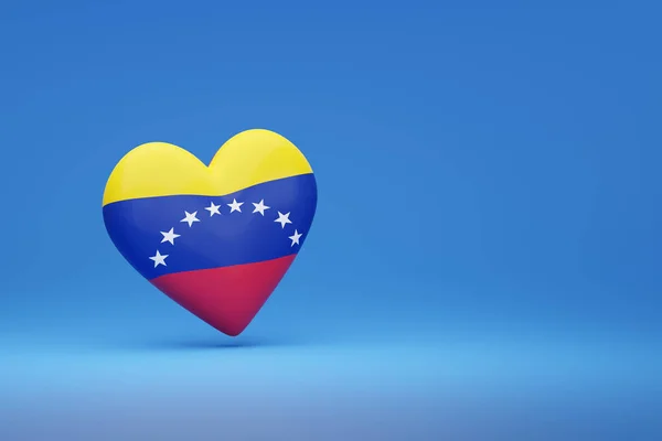 Serce Kolorami Flagi Wenezueli Przestrzenią Kopiowania Ilustracja — Zdjęcie stockowe