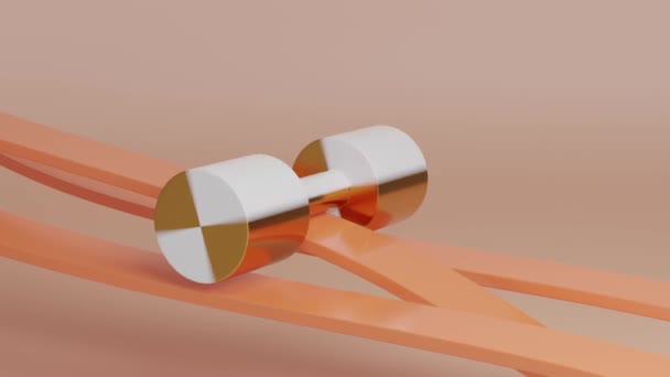 Cylindre Roulant Sur Une Bande Animation Sans Fin — Video
