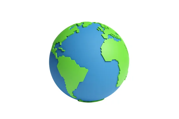 Cartoon Planet Earth Isolated White Background Illustration — Stock Fotó
