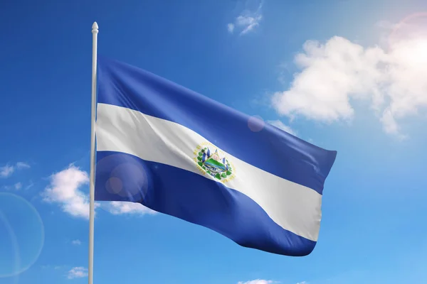 Flag Salvador Blue Sky Illustration — Foto de Stock