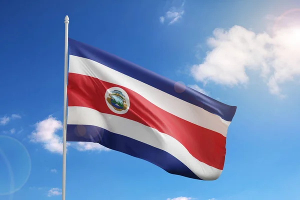 Flag Costa Rica Blue Sky Illustration — Zdjęcie stockowe