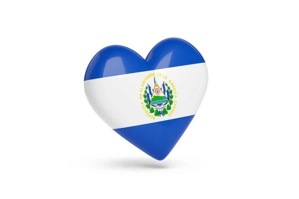 Серце Кольорами Прапора Сальвадору Ізольоване Білому Тлі Ілюстрація — стокове фото