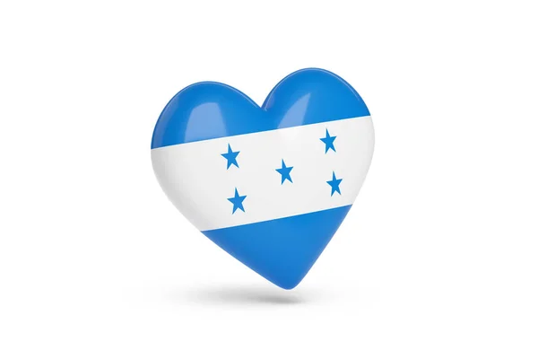 Heart Colors Flag Honduras Isolated White Background Illustration — Foto de Stock