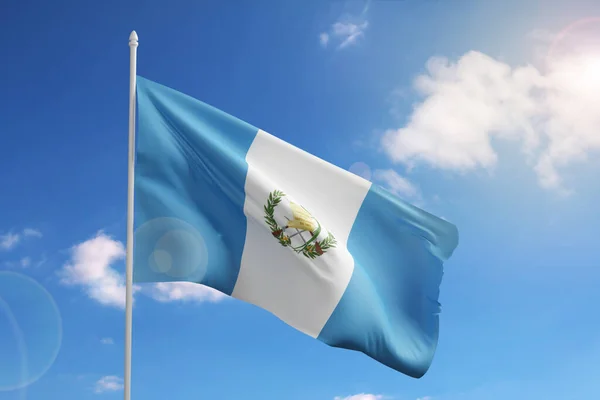 Flag Guatemala Blue Sky Illustration — Zdjęcie stockowe