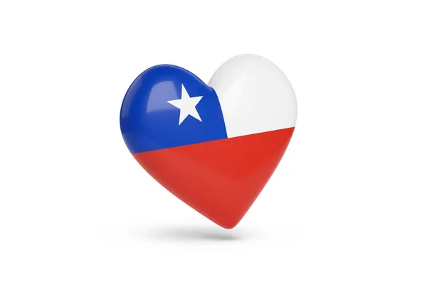 Heart Colors Flag Chile Isolated White Background Illustration — Stock fotografie