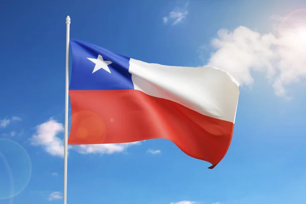 Flag Chile Blue Sky Illustration — Foto de Stock