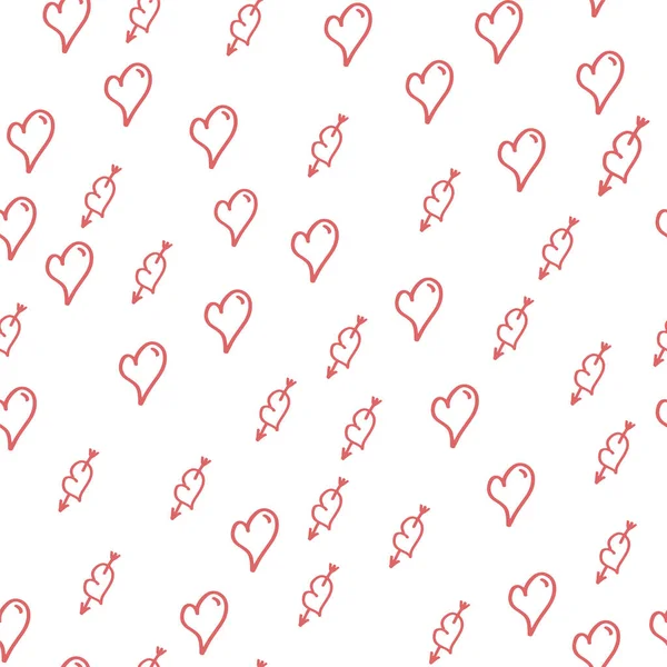 Simpel Illustration Rødt Hjerte Mønster – Stock-vektor